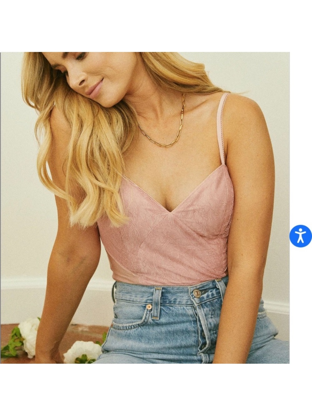 Lani The Label Victoria Lace Bodysuit Dusty Pink XS NWT